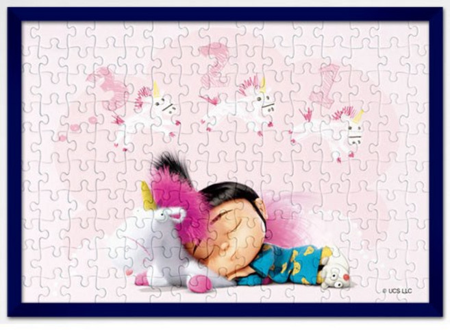 알록퍼즐 미니언즈 유니콘과 잠자는 아그네스 150피스 직소퍼즐액자 AL150-63, 퍼즐+슬림우드블루액자, 1세트