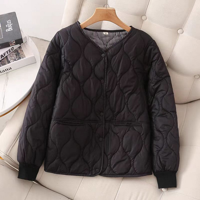 Asure 여자 노카라 퀄팅 경량패딩 점퍼 누빔 솜옷 자켓