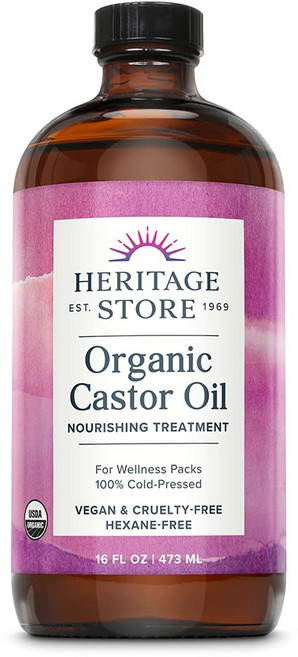 Heritage Store 오가닉 캐스터 오일, 473ml, 1개