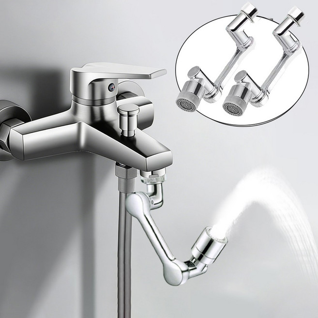 Vantibot 수도꼭지 회전식 튀김 방지 샤워기헤드 욕실용, 2개