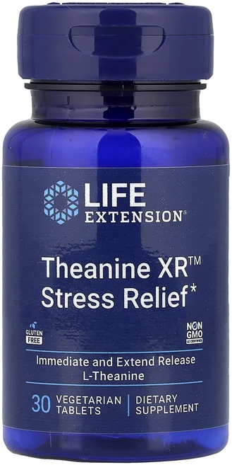 라이프 익스텐션 테아닌 XR 스트레스 릴리프 30 베지타블렛, 30정, 4개 - 쿠팡