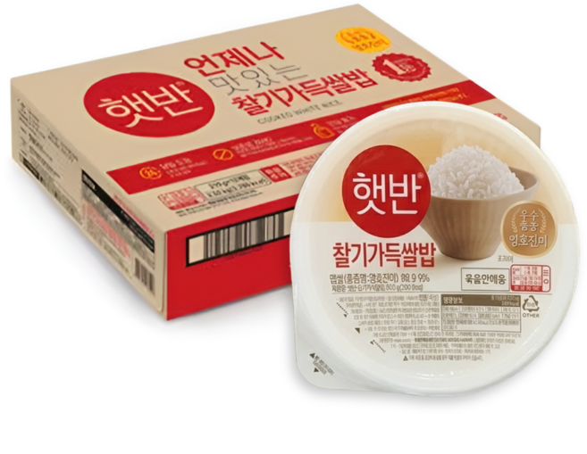 햇반 찰진밥 200g, 씨제이 제일제당 햇반 백미밥 200gx12개 /즉석밥