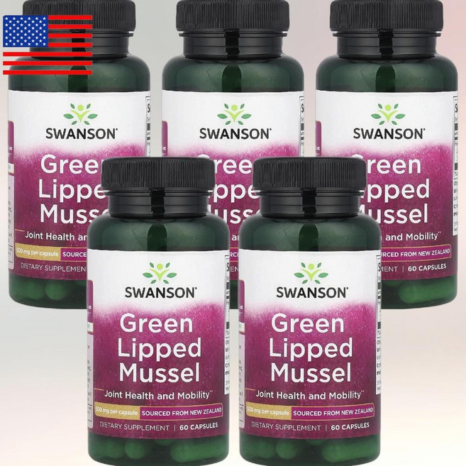 Swanson 초록입 홍합 500mg 캡슐 60정 5병, 5개