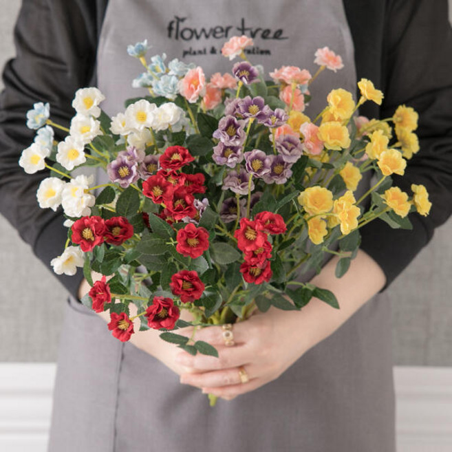 장미 조화 찔레부쉬 39cm 6컬러 인테리어 꽃 장식 소품 웨딩 부케, 핑크