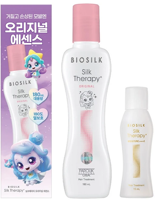 실크테라피 티니핑 오리지널 에센스 180ml + 모이스쳐 15ml, 1개 - 쿠팡