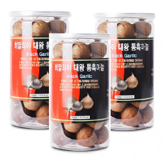 히말라야 통흑마늘500g 샹그랼라생산 숙성발효된 통흑마늘, 3개, 500g