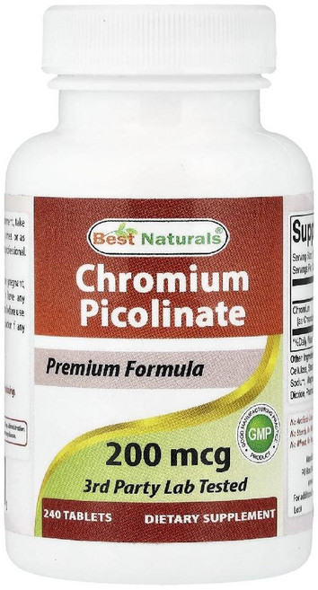 베스트 내추럴스 Picolinate 크로뮴 피콜리네이트 200mcg 240정 1개