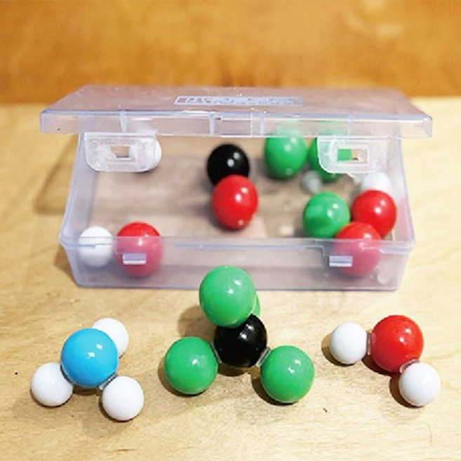 초급 화학 컬러 원자구슬 분자모형 만들기 키트 조립 분자식 결정구조 주기율표 관찰