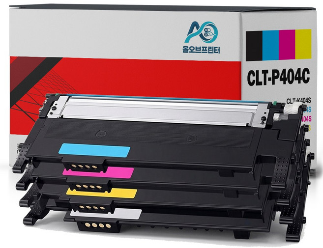 삼성 CLT-K404S 4색세트 SL-C483W C483FW C433W C433 C432 C430 호환 올오브프린터 재생토너, 1세트, 4색