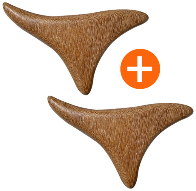 1+1 장미목 삼각 괄사 지압봉 림프 셀프 목 어깨 승모근 나무 마사지 도구, 1세트