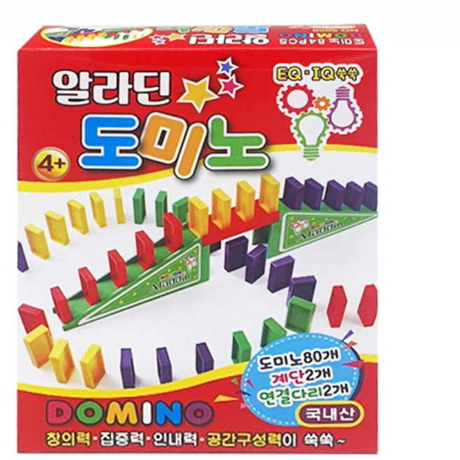 알라딘 도미노 84pcs 블록 장난감 쌓기놀이 보드게임, 1개