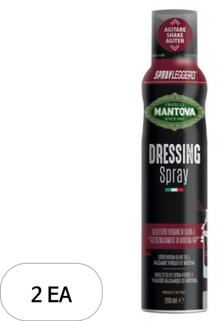 만토바 발사믹 드레싱 스프레이 엑스트라 버진 올리브오일 & 모데나 발사믹 비니거, 200ml, 2개