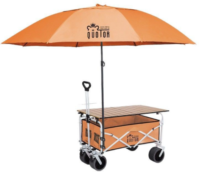 이동식 캐노피웨건 접이식 캠핑웨건 캠핑트레일러, 블랙 캐노피+테이블+웨건, 1개