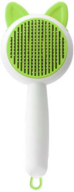 이투모어 펫 브러쉬 원터치 귀욤 브러쉬, 1개, 연두색