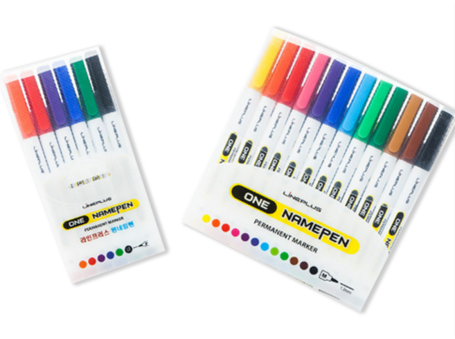 팬시모아 라인플러스 원네임펜 6색 12색 1세트, 6색 x 1세트