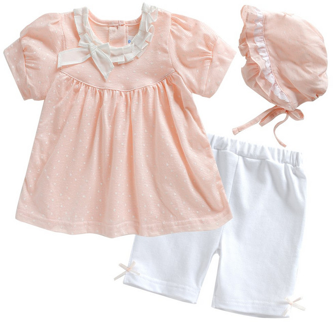 한국생산 여름 영유아용 샤랄도트 윈피스 3종셋트