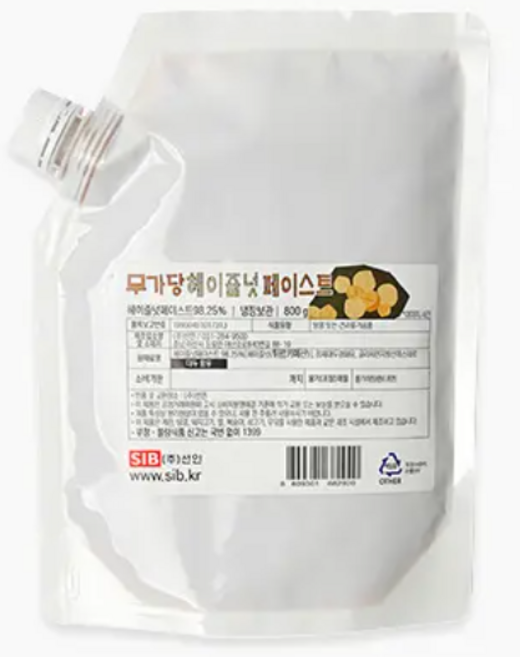 [아이스박스포함] 선인 무가당 헤이즐넛페이스트 냉장, 6개, 800g