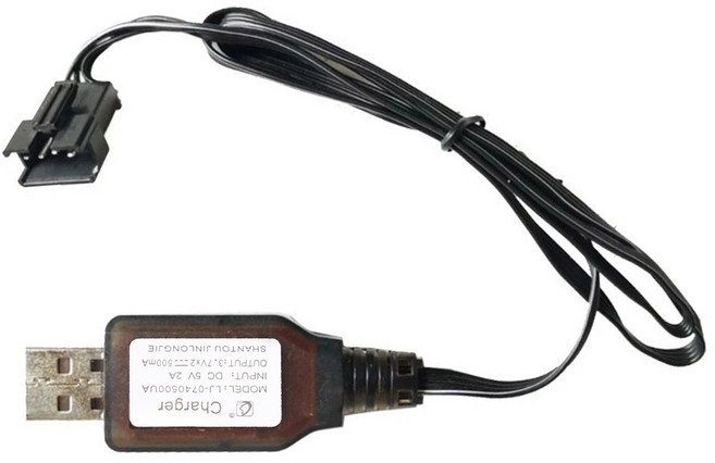 1PC 7.4V(3.7V x 2) 충전기 SM-4P 리튬 이온 배터리 전원 전기 RC 장난감 자동차 보트 USB 충전 케이블, 1개