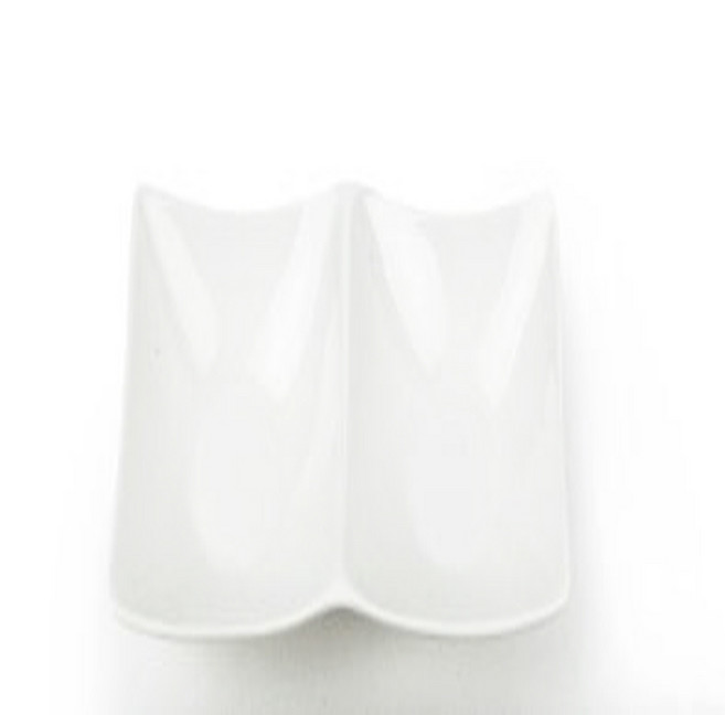 웨일베리나 가정용 직사각칸분할반찬그릇 2구 18cm 소스그릇 찬기그릇 가정용접시 일식그릇 찬접시 접시그릇