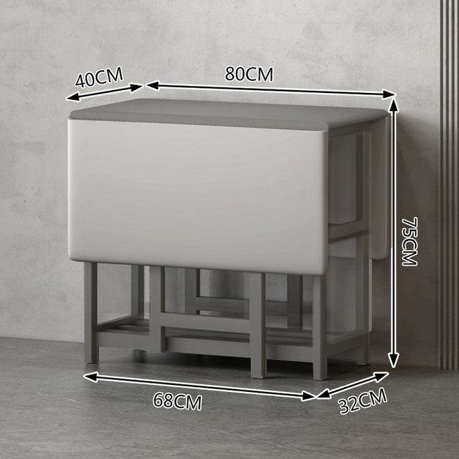 이동식 접이식 테이블 원룸 식탁 확장형 간이 통나무 보조, 1인용, 오크 원목 테이블 혼합색