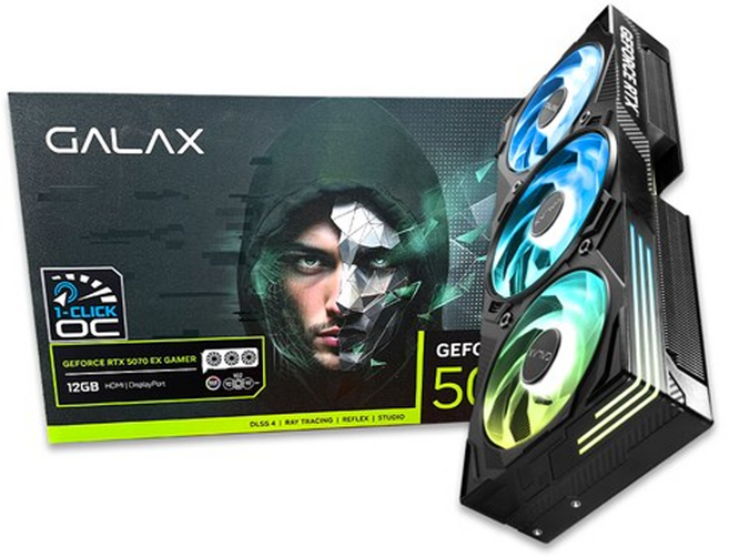 GALAX Geforce RTX 5070 EX GAMER BLACK OC D7 12GB 그래픽카드 VGA
