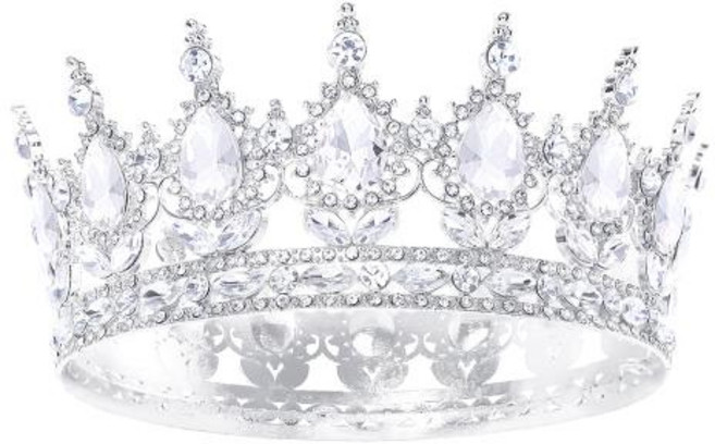 셀프 웨딩 티아라 왕관 헤어 악세사리 크리스탈 라인석 라운드 및 크라운 여왕 공주 액세서리 패션