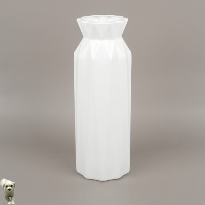 꿀이맘투 플라스틱 화병 꽃병 일자형 돌상소품, 그레이