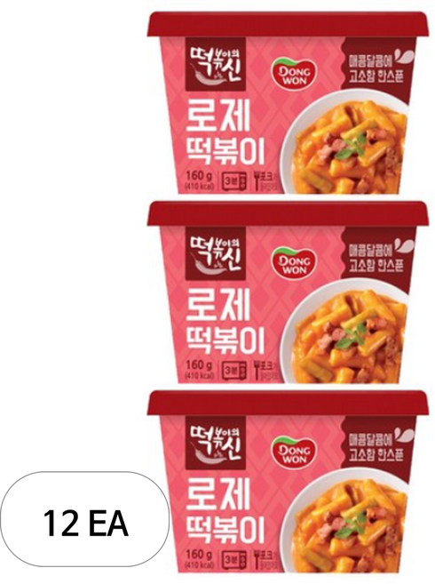 동원 떡볶이의 신 로제 컵 떡볶이, 160g, 12개