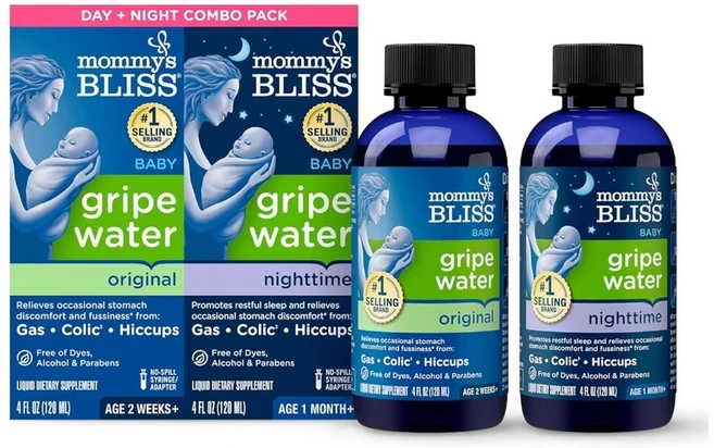 Mommys Bliss 베이비 배앓이완화 그라이프워터 오리지널 나이트타임 콤보, 2개, 120ml - 쿠팡