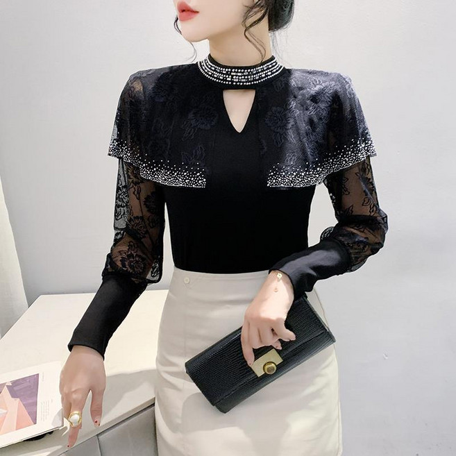 쌍천 가을 날씬해 보이는 이너티 레이스 긴팔녀 Y25101607