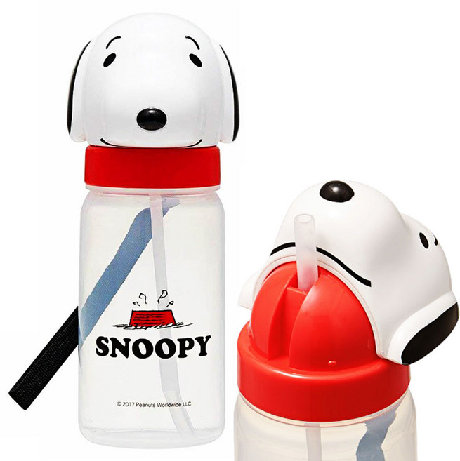 스누피 페이스 스트로보틀 350ml(일) 빨대물통 386831, 1개