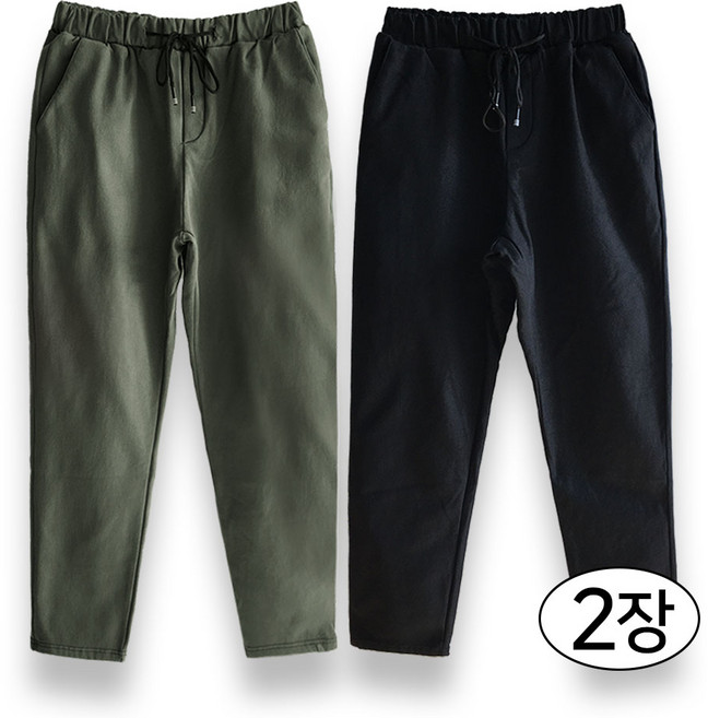 [벙커] 당일발송 1+1 남자 겨울 슬랙스 빅사이즈 기모 밴딩 바지 (28-38)