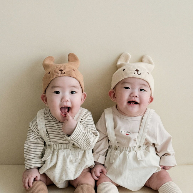 오뜨베베 곰 비니 / 아기 가을 키즈 모자