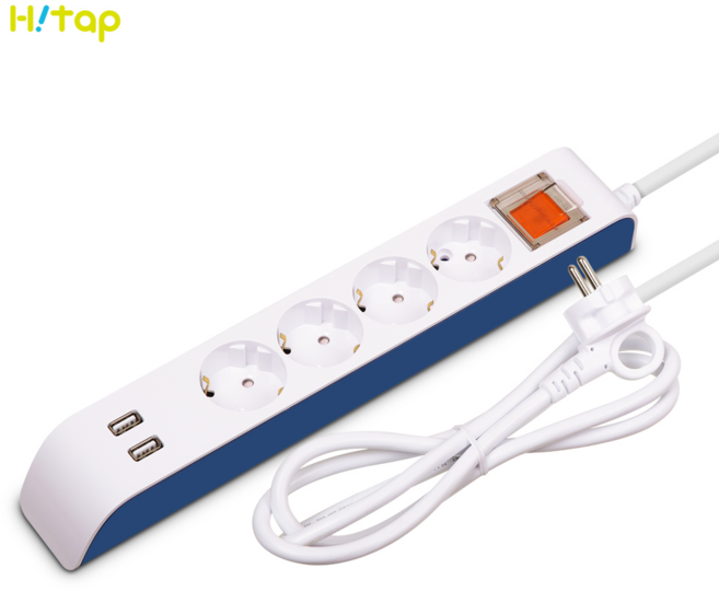 현대 하이탭 2A 국산 USB 개별스위치 멀티탭, 3구, 1.5m, 1개