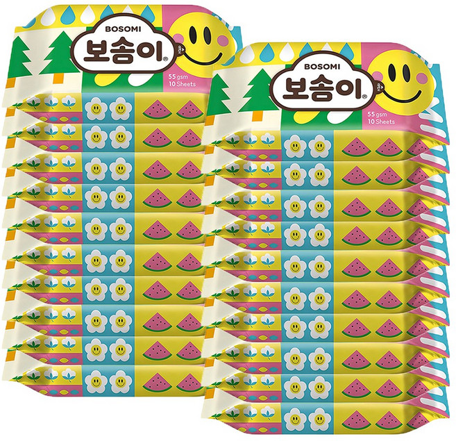 보솜이 아기 물티슈 베이비케어 휴대용 10매, 20개, 51g