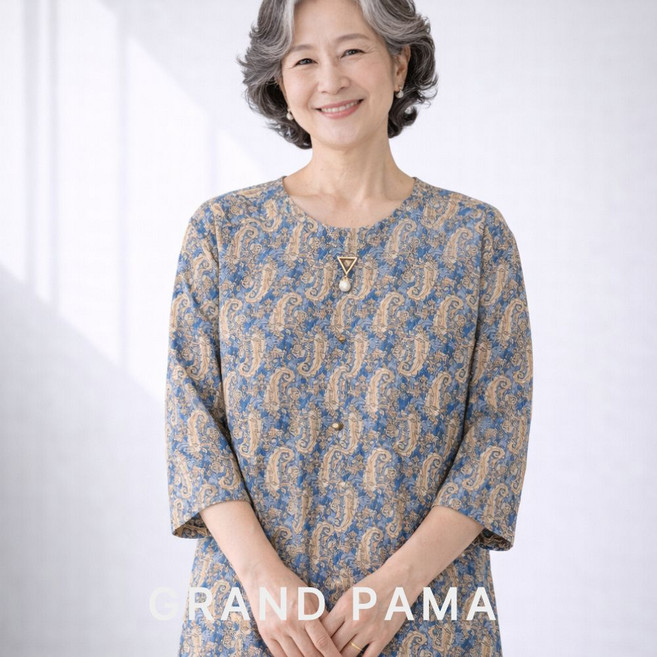 봄 여름 가을 할머니 중년 편한 데일리 상의 외출복 티셔츠