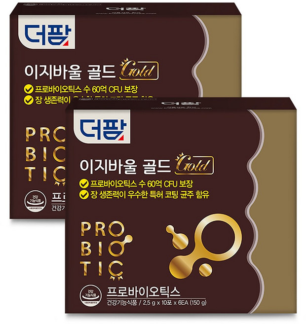 더팜 이지바울 골드 프로바이오틱스 유산균 26년 11월 12일 사용기한, 2개, 60회분