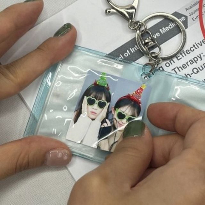 휴대용 띠부띠부씰 스티커북 미니앨범 샤이니블루 포켓앨범 포토카드앨범 띠부띠부씰opp, 1개, 없음
