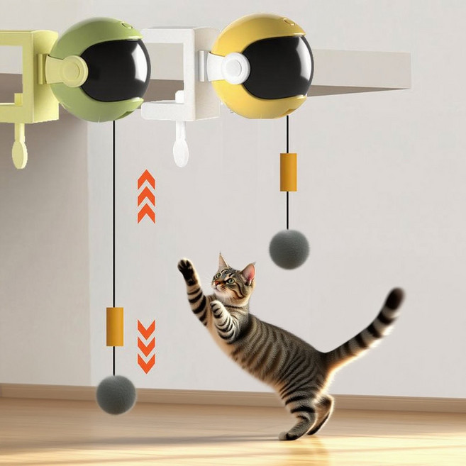 윈티크 고양이 로봇 자동 낚시대 장난감, 1개, 그린