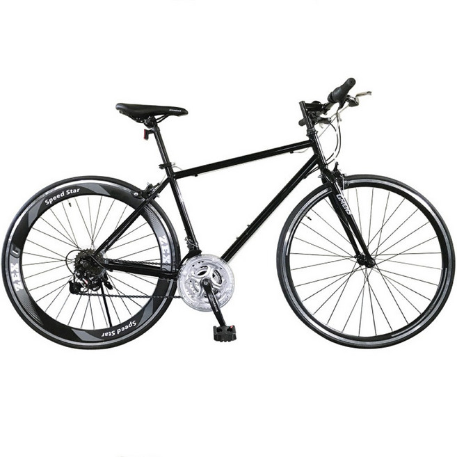 [지멘스 자전거]지멘스 젝스 알루미늄 60mm 하이림 21단변속 700C 하이브리드 자전거, 젝스21단_매트블랙_조립완료, 1개