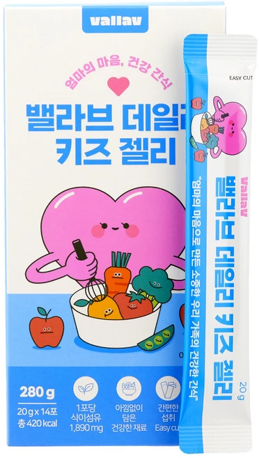 밸라브 데일리 키즈 젤리 14p, 280g, 1개, 천연사과맛 - 쿠팡