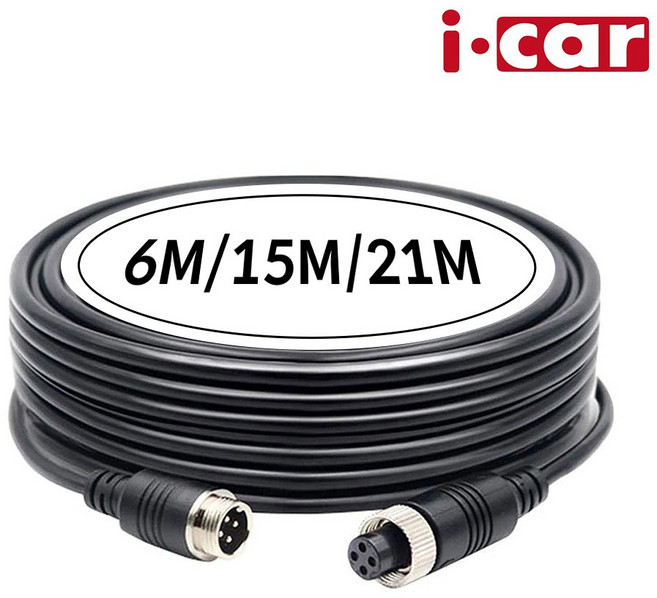 아이카 후방카메라 방수 4PIN 영상선 연장케이블 (6M/15M/21M), 6M (일반 승용차)
