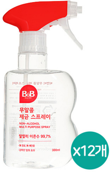 비앤비 무알콜 살균소독 제균 스프레이 300ml x 12개