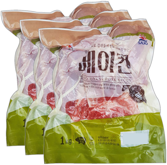 오양 베이컨 뭉치 1kg, 3개