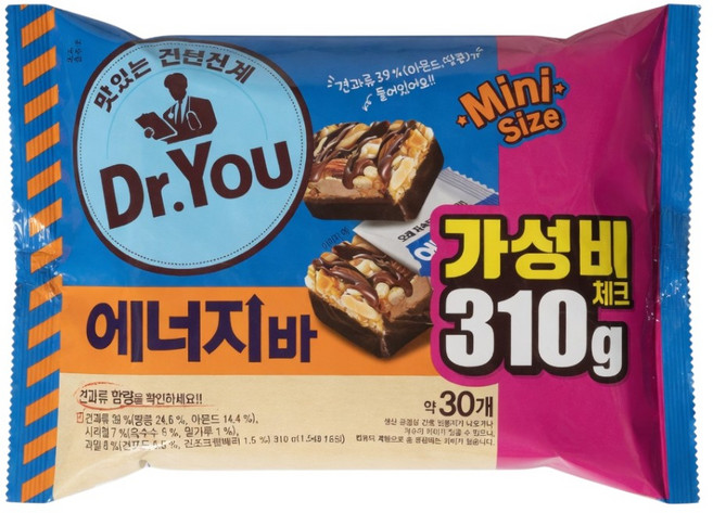 오리온 닥터유 에너지바 미니 사이즈 대용량, 310g, 1개
