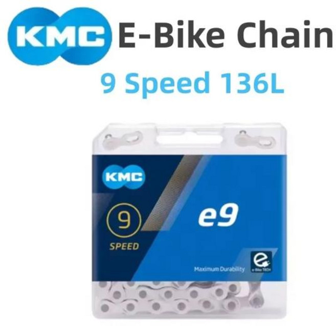 KMC 전기 자전거 체인 e9 e10 e11 e12 136L MTB로드 전기 자전거 체인 9 10 11 12단 호환, [04] e9 136L box, 1개
