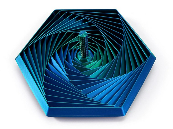 블랙홀 기하학 피젯 큐브 3D프린터, 1개, 육각형-레이저그린