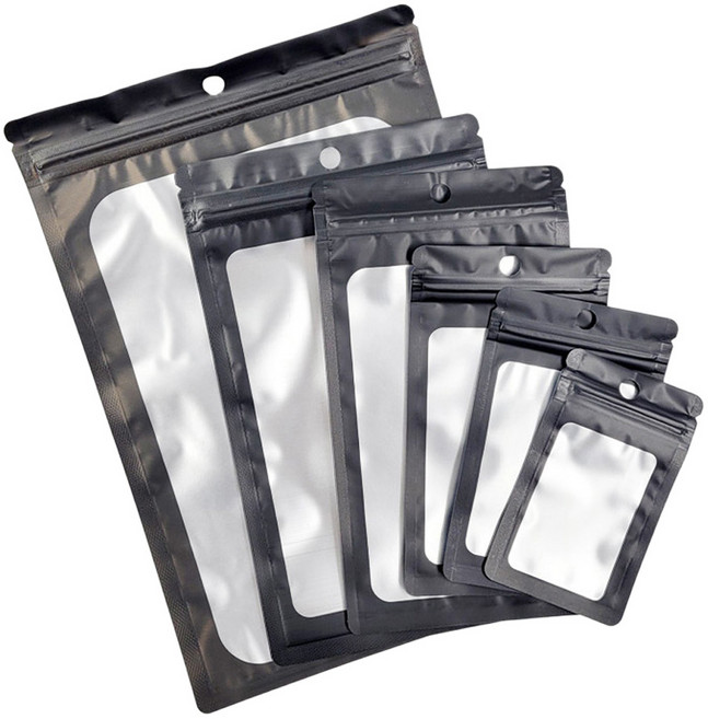 8cm X 14cm 소품용 검은색 무광 고급 포장 비닐 봉투