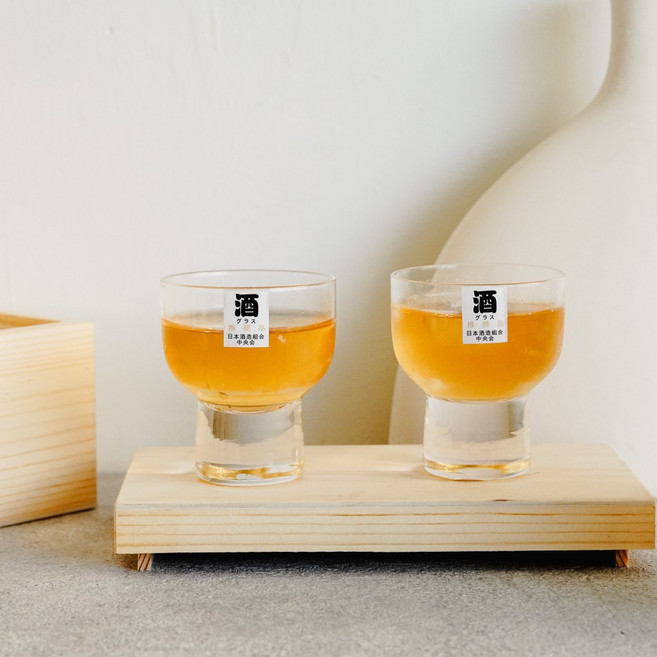 UDlab 清酒玻璃杯, 1個, 大（125ml 2入⽊盒裝）