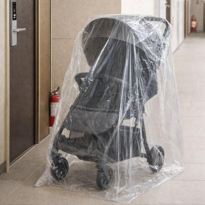 대형 유모차 덮개 먼지 방지 특대형 비닐봉투 6mm 두께 5개 1팩, 1세트, 130x140cm